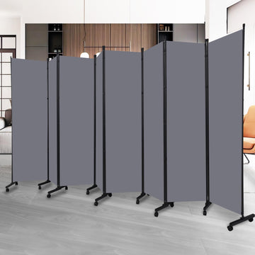 Room Divider 6 Panel-176''Wide Folding Privacy Screen, Large Partition Wall