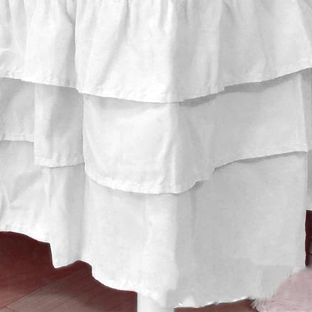 Ruffled Crib Skirt Baby Bed:Solid 3 Tiered Crib Baby Bedding Skirts,Crib Bed Skirt Dust Ruffle with Platform