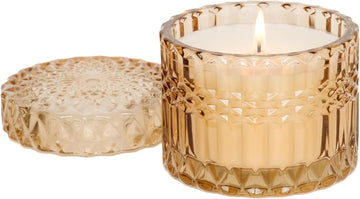 LEOBEN CO - Amber Saffron Scented Candle - 6oz, Prism Collection Design - 35 hr Burn Time - Poured in California - Set of 6