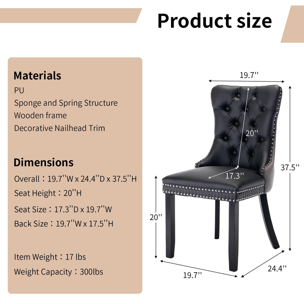 Modern Velvet Upholstered Dining Chairs Set of 2 with Solid Wood Legs