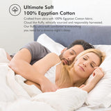 Luxurious Full/Queen Goose Down Comforter, Unique White Solid, 600 Thread Count, 100% Egyptian Cotto