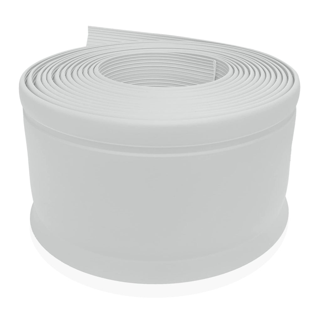 Proflex Modern Light Gray Vinyl Wall Base 4-1/4 inch X 20 ft - Wall Base Trim with Super Strong Peel and Stick