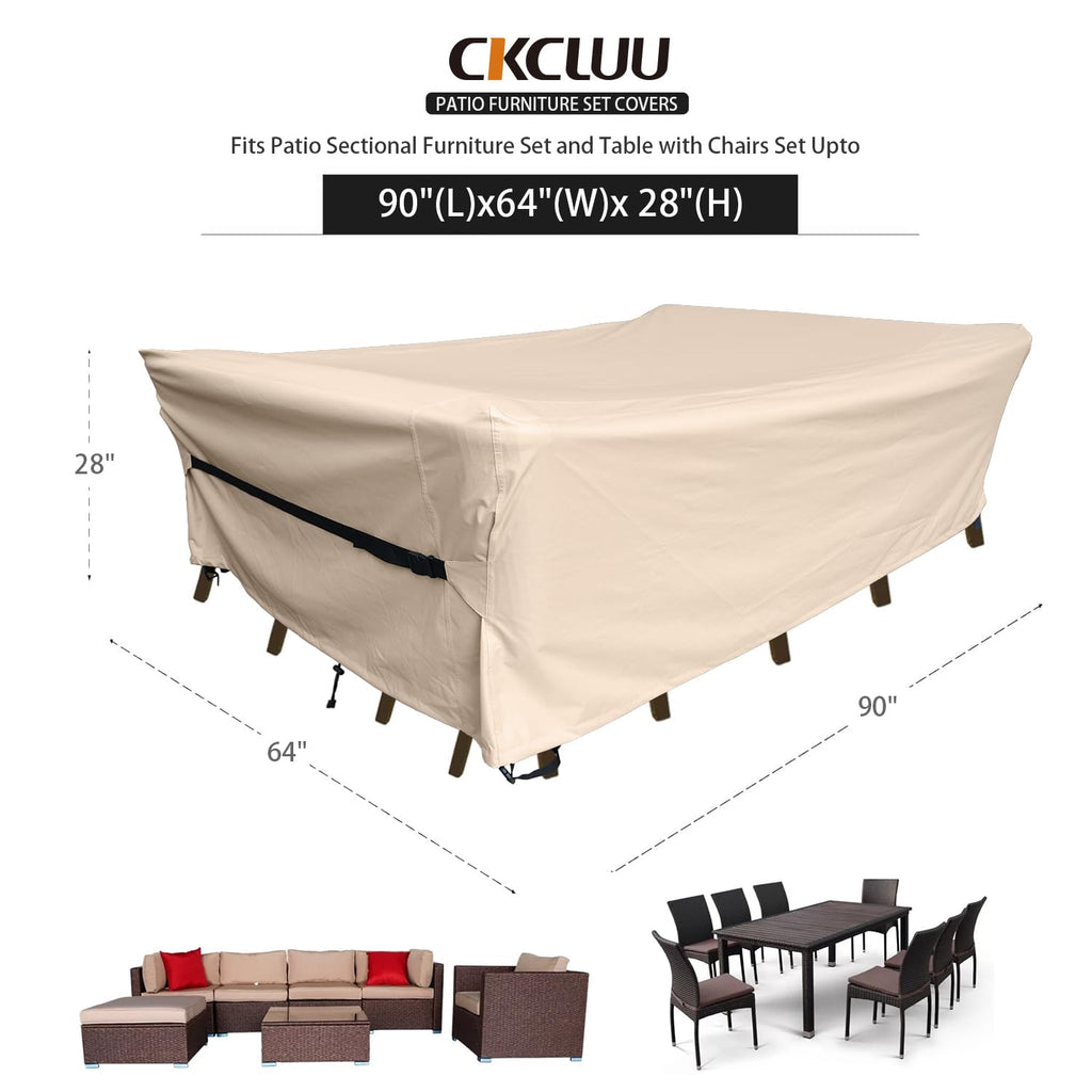 Patio Furniture Set Covers Waterproof Patio Conversation Sets Cover Heavy Duty 600D Outdoor Sectional Sofa Couch
