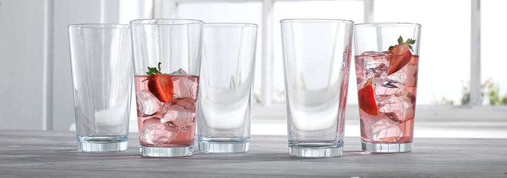 Drinking Glass Set - 10 Highball Glass Cups, 16 Oz. Basic Water Glasses, Beer, Juice, Cocktails, Wine, Iced Tea, Bar