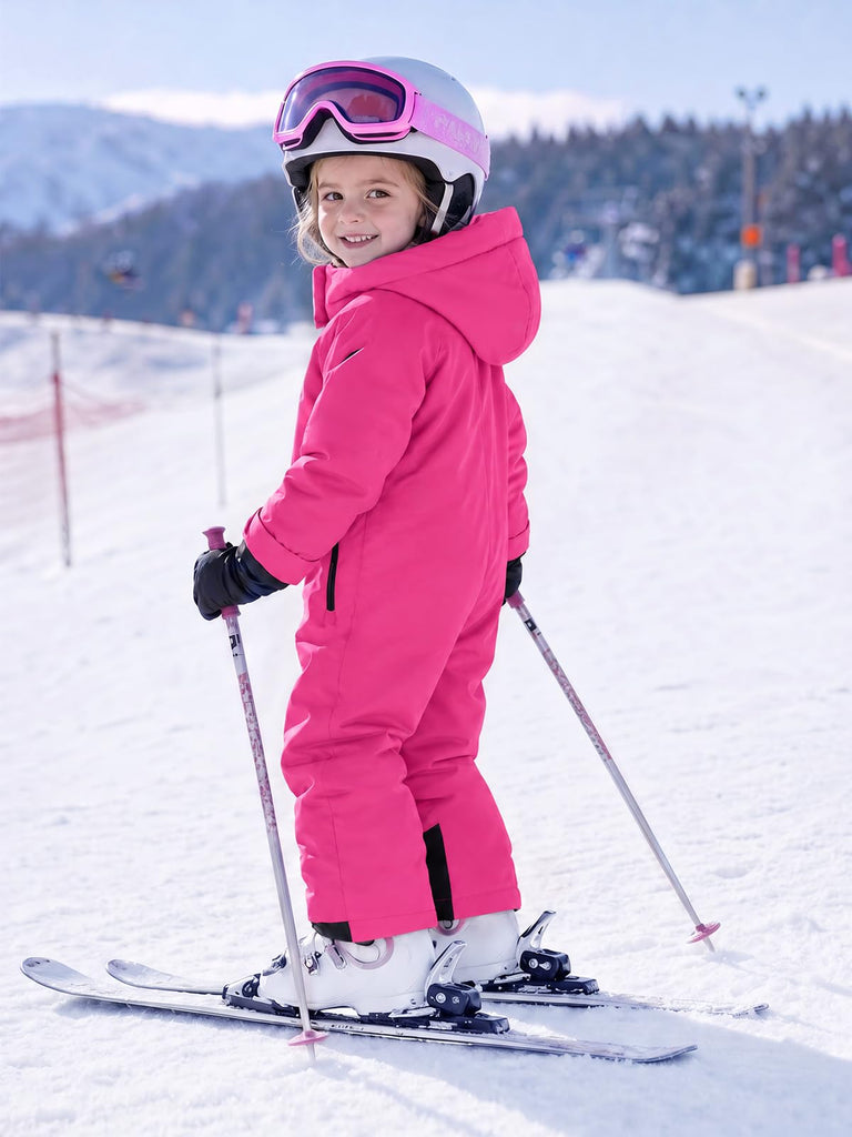 Toddler Baby Girl Hooded Snowsuit Waterproof One Piece Ski Suit