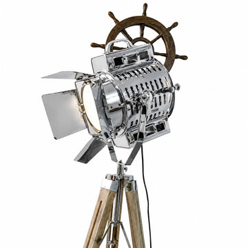 Nautical 1950's Hollywood Studio Vintage Tripod Floor Lamp