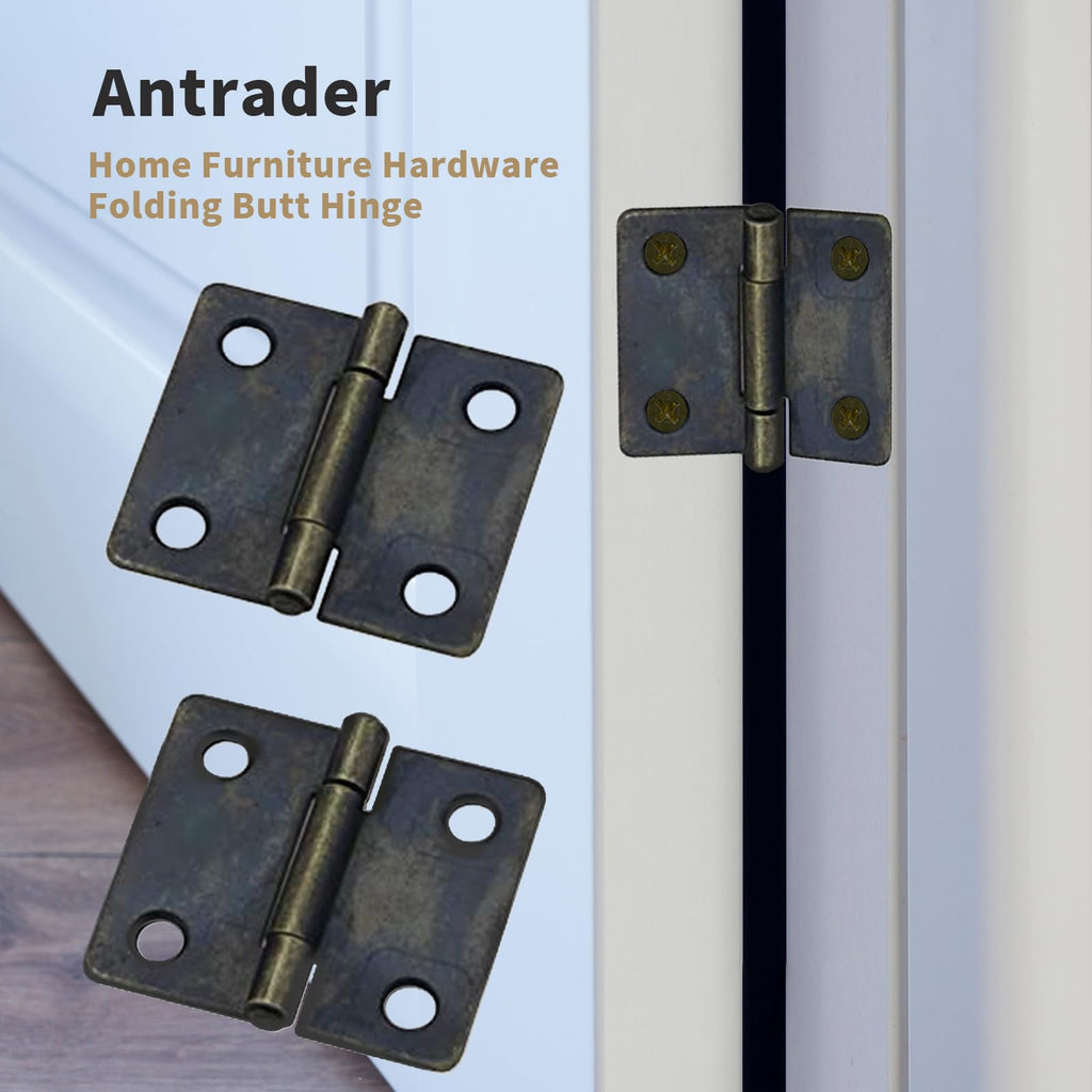 Vintage Bronze Mini Hinges, 1.5" x 1.3" Metal Foldable Hinge 24PCS