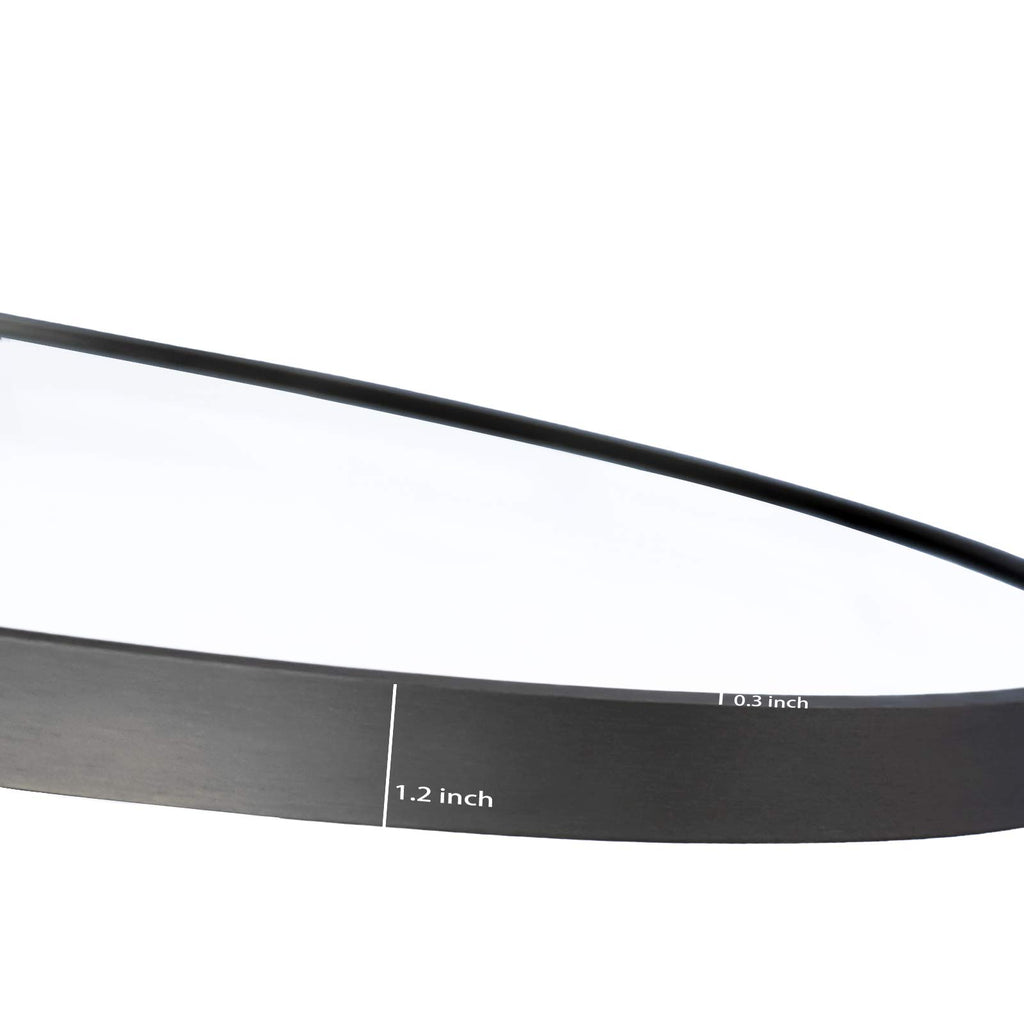 Round Metal Wall Mirror, 36 Inch, Black Frame Bathroom Mirror