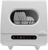 6-Set 110V Countertop Dishwasher, White, 800W, 5L Built-In Tank