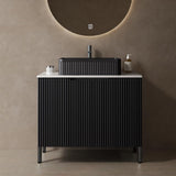 30" Modern Bathroom Vanity with Sink - Freestanding Cabinet with 2 Soft-Close Doors
