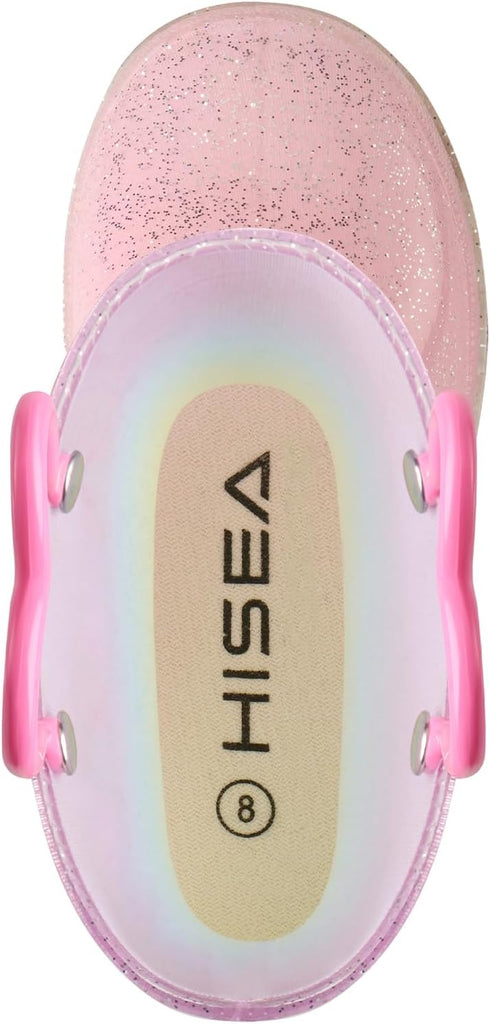 Kids Light-Up Rain Boots Waterproof Shoes with Easy-On Handles
