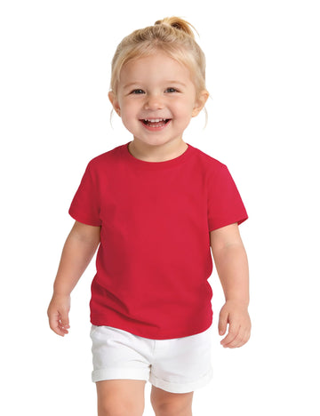 Toddler Girls Short Sleeve T-Shirts Baby Girl Cotton Crewneck Tee Basic Soild Shirt Red