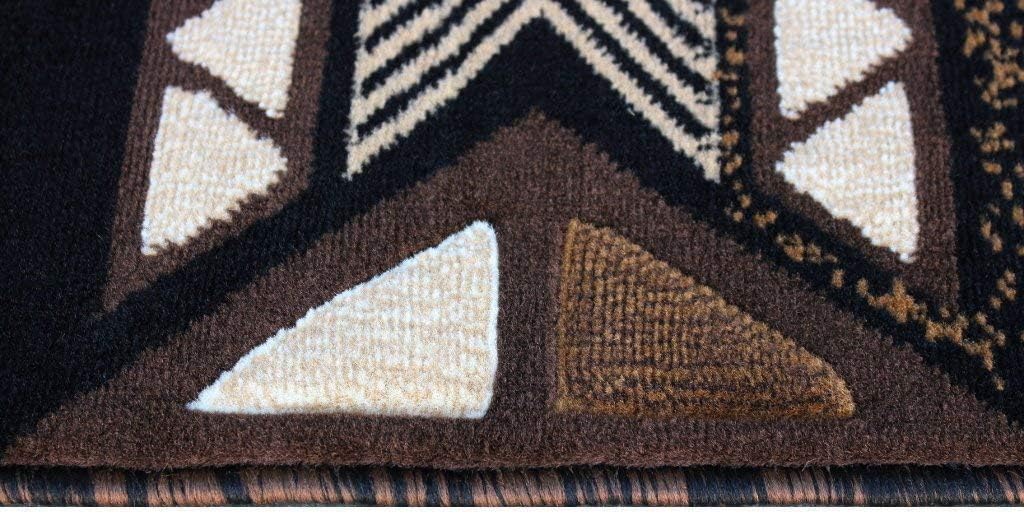 Southwest Native American Navajo Aztec Tribal Indian Carpet Black Brown Area Rug (3' X 5' Oval)