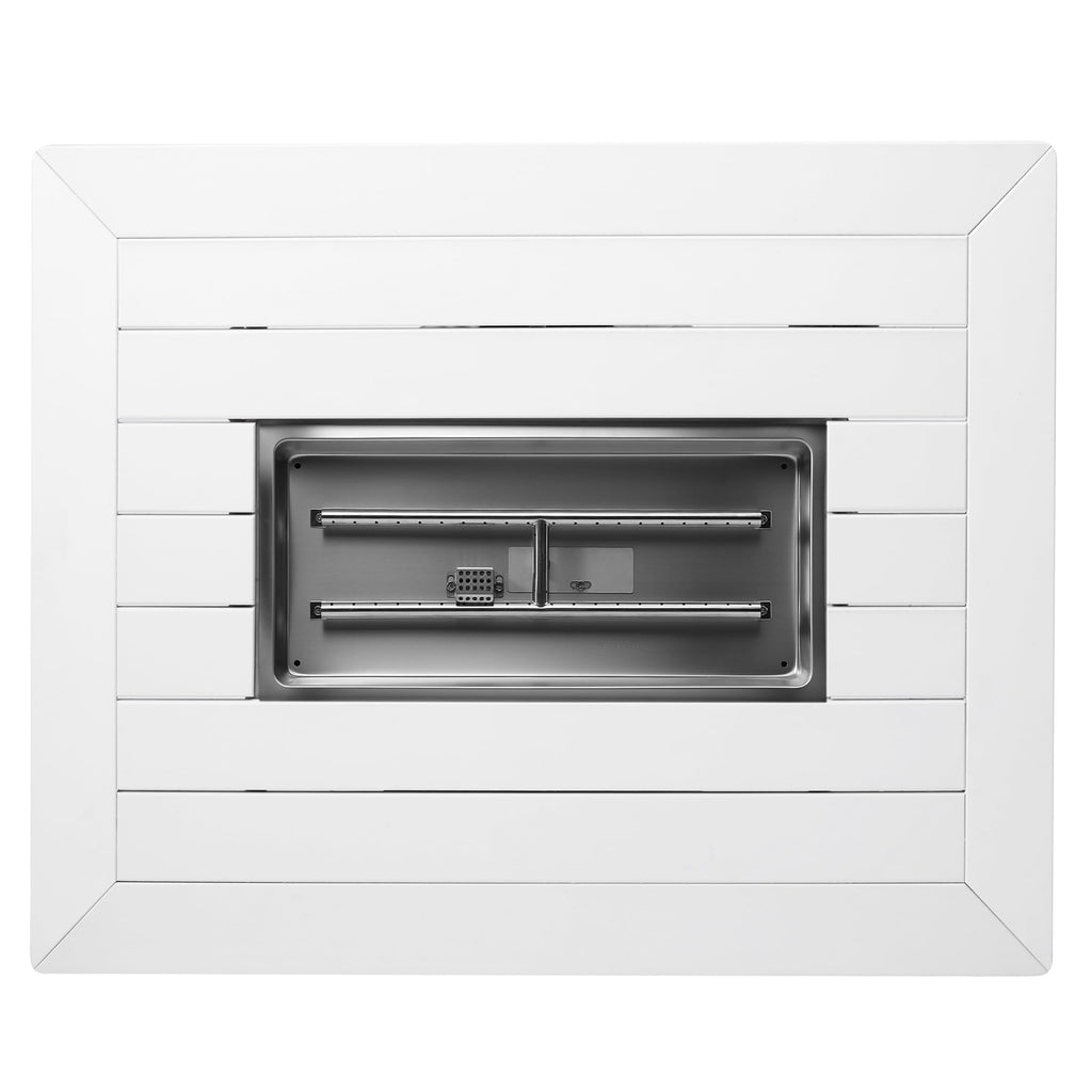 46" Modern Outdoor 55, 000 BTUPatio Backyard Rectangular Gas Propane Deck Fire Pit Table (Rocks Not Included), White