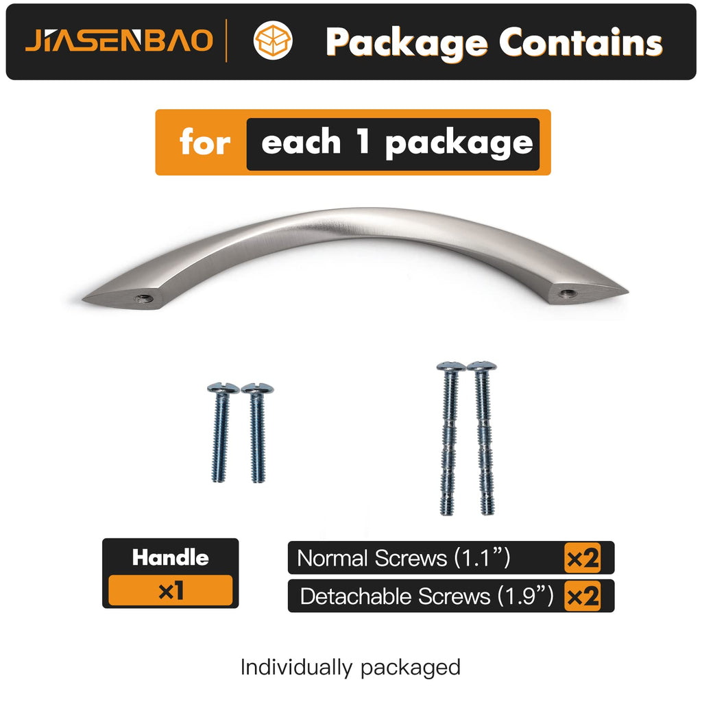 10 Pack Brushed Nickel Cabinet Pulls 5 Inch Arch Twisted Silver Handles Drawer Kitchen Cupboard Bathroom Dresser
