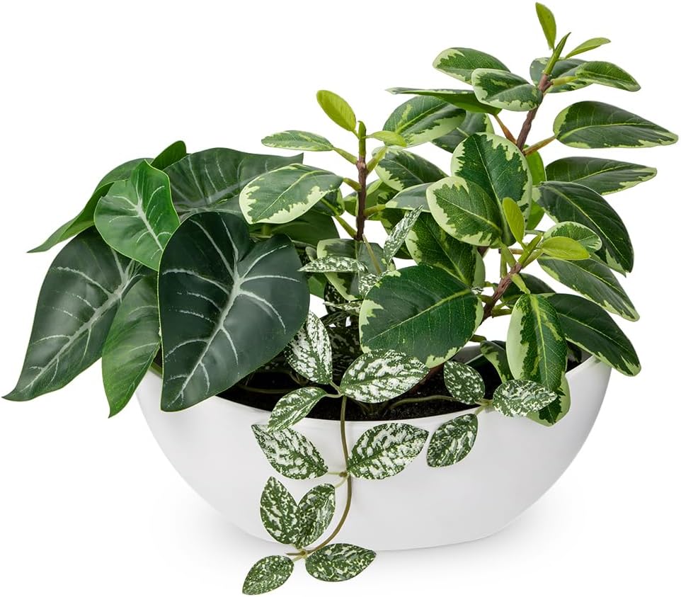 Fake Plants 11.8" Artificial Potted Plant Assorted Faux Plants in Pot Silk Plants Artificial Plants Indoor Living
