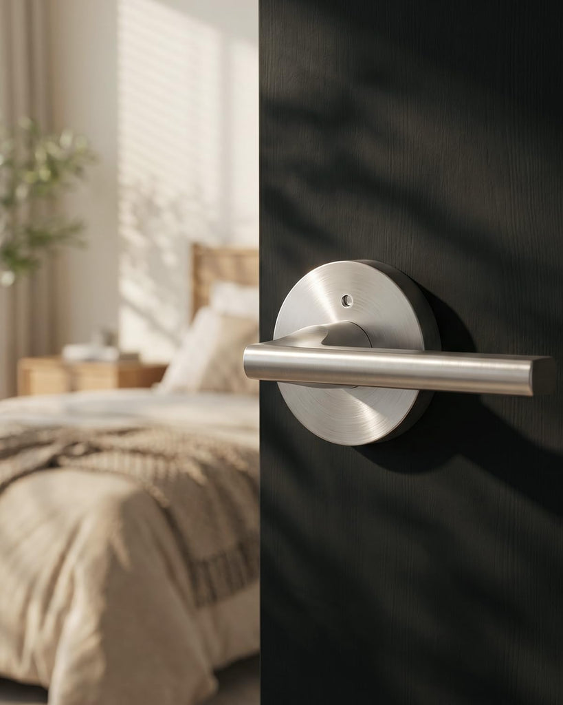 Brushed Nickel Door Handles Interior Privacy Door Handle 4 Pack