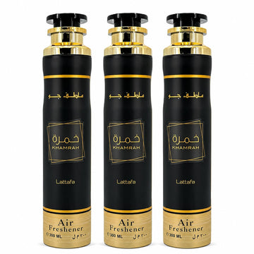 Khamrah Air Freshener Spray, 300ml (Pack of 3) - Premium Arabian Room & Home Fragrance, Warm Gourmand Scent with
