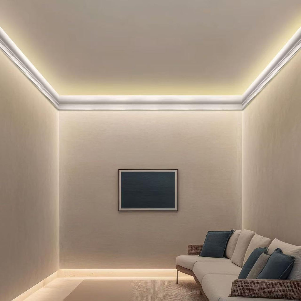 10 Pack 47.24′′(Total 39.4 Ft) Ceiling Crown Molding with LED Duct Kit
