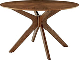 Crossroads 47" Round Wood Dining Table, Walnut