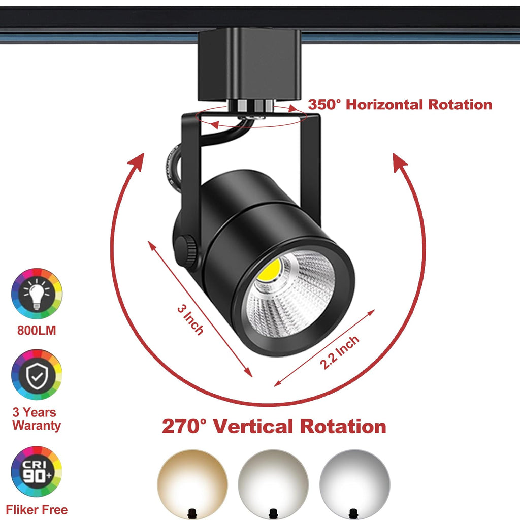Track Lighting Kit with 6.6FT H Type Track Lighting Rail and Floating Canopy Connector, 2700K-6500K Stepless