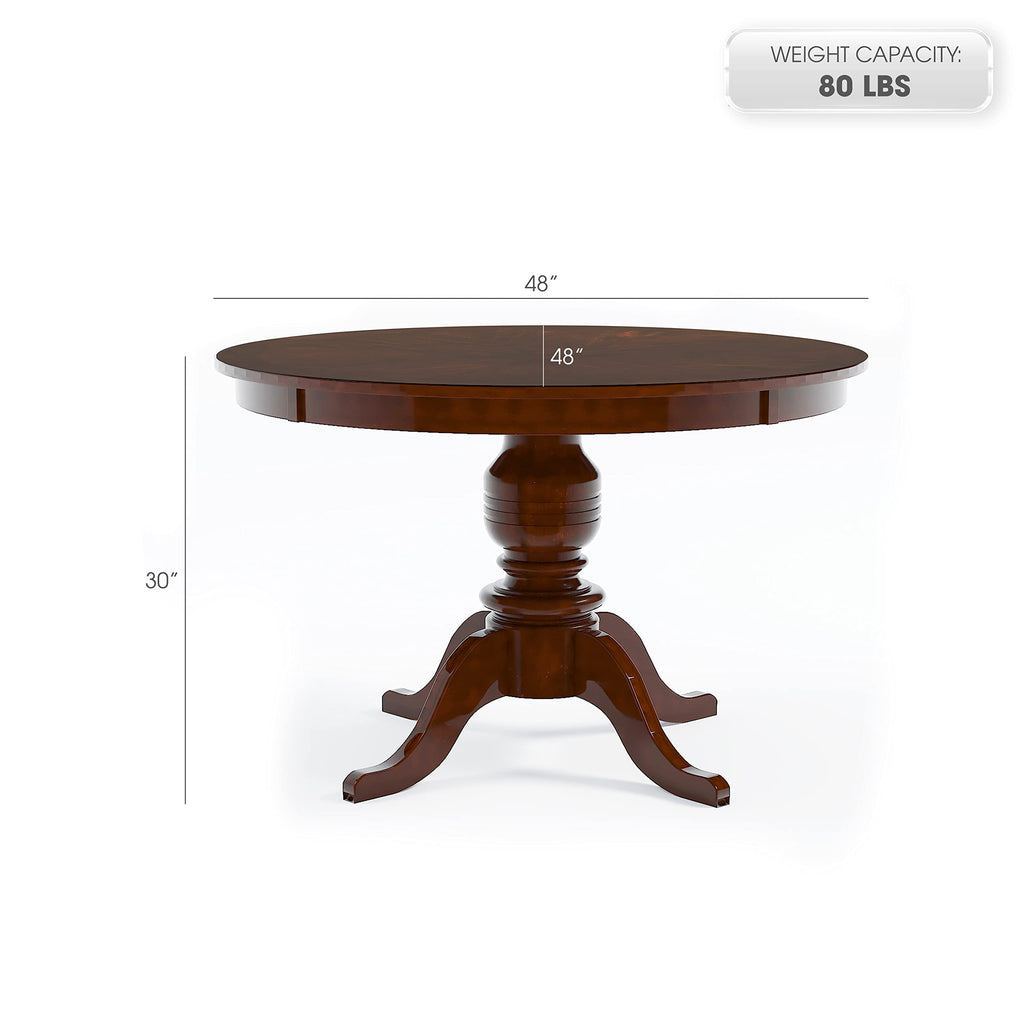 Inspired Saarinen Style Brennan Modern Wood 48 in. Round Dining Table with Pedestal Design (Seats 4 to 6), Cherry Brown