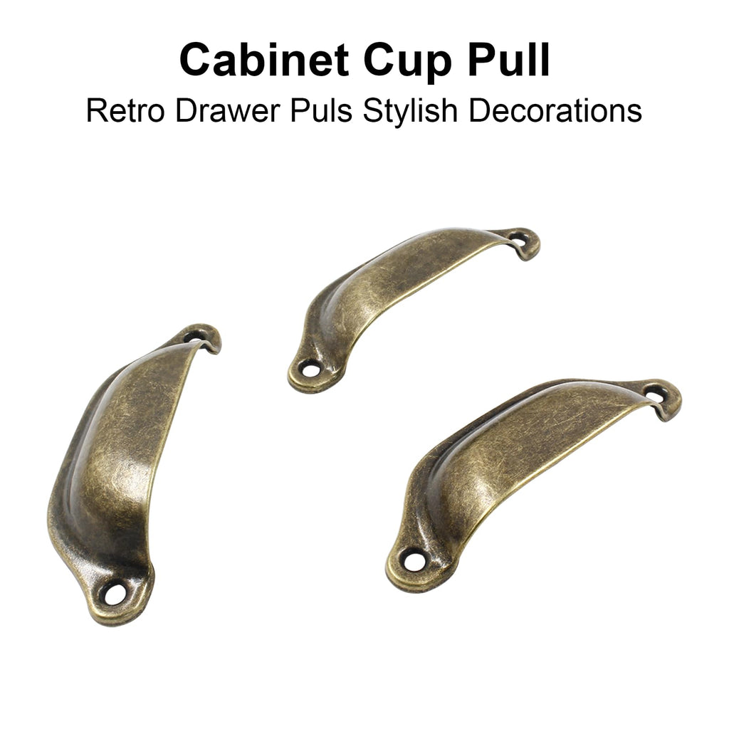 20pcs Antique Bronze Cup Drawer Pulls, Bin Cup Pulls Knobs