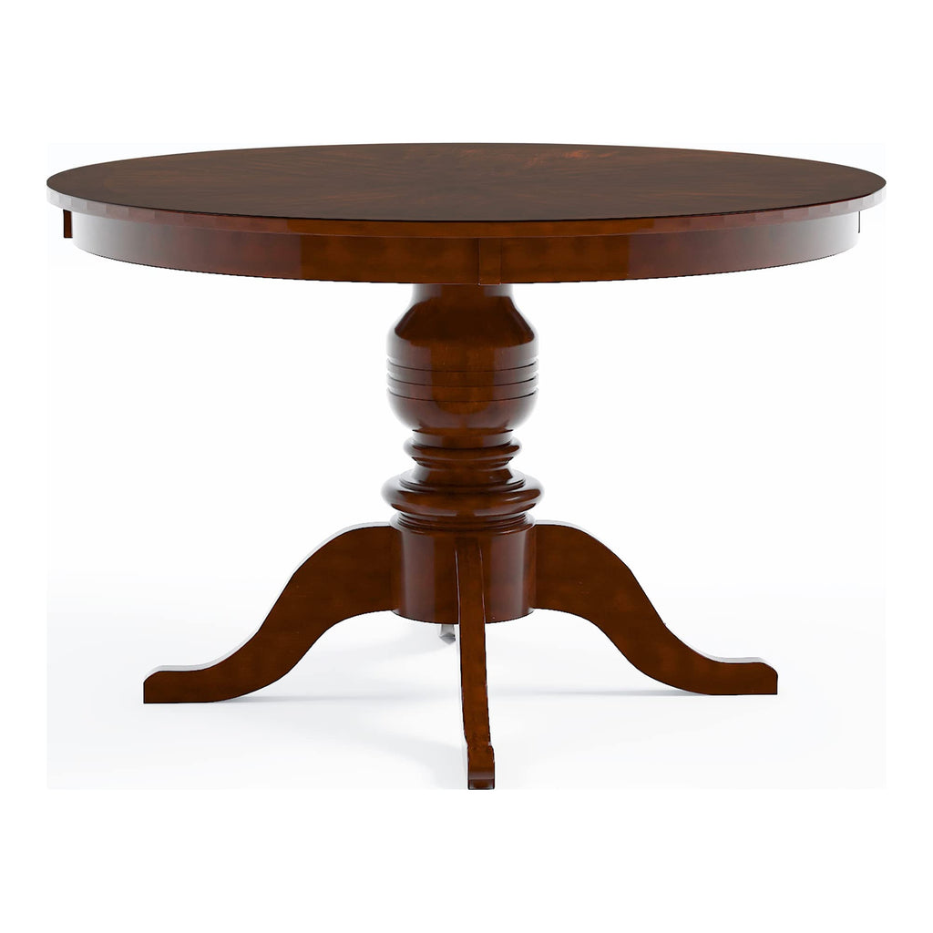 Inspired Saarinen Style Brennan Modern Wood 48 in. Round Dining Table with Pedestal Design (Seats 4 to 6), Cherry Brown