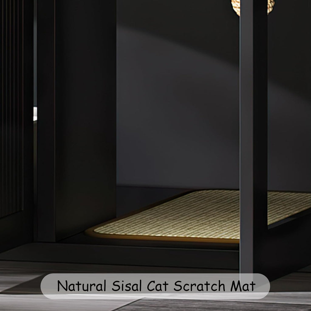 Cat Litter Box Enclosure, Litter Box Furniture for 2 Cats, Litter Box Enclosure with Socket (Black)