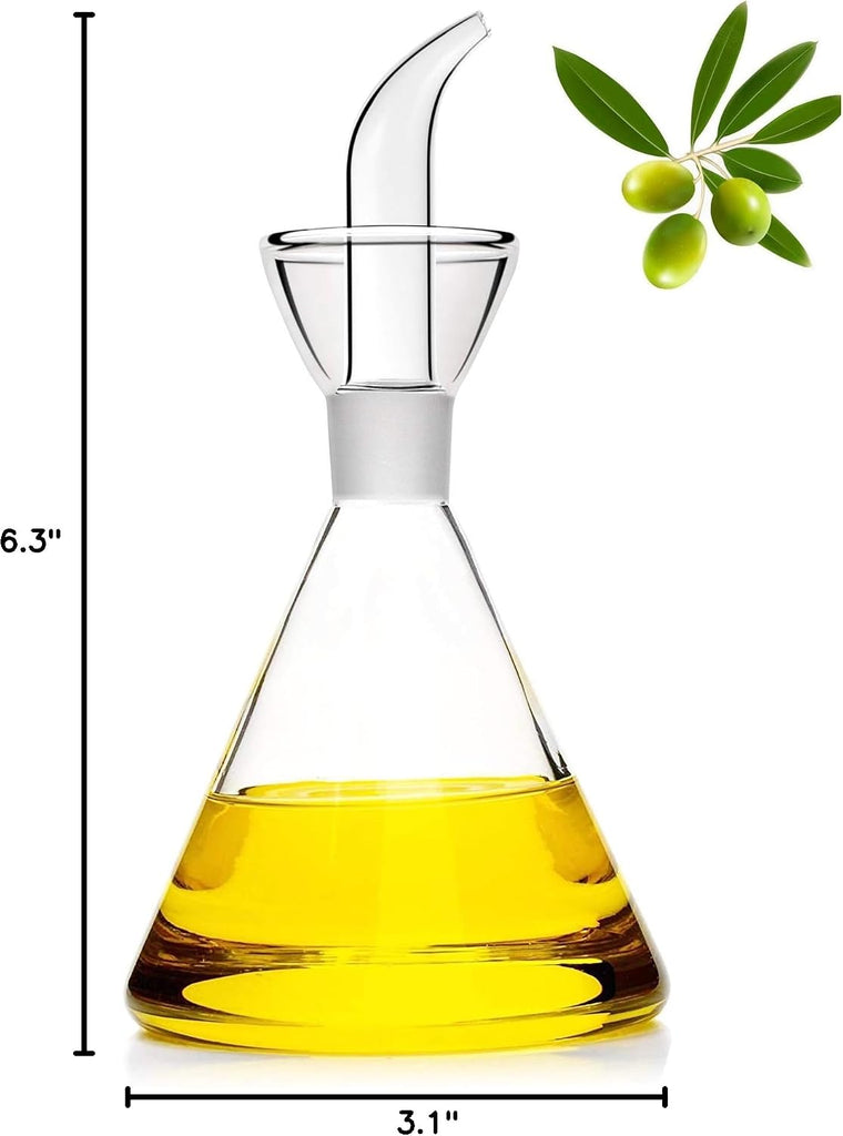 4 oz / 125 ml Glass All-Purpose Cruet, Glass Oil Decanter and Cruet (Cone-4 oz, Smooth surface)
