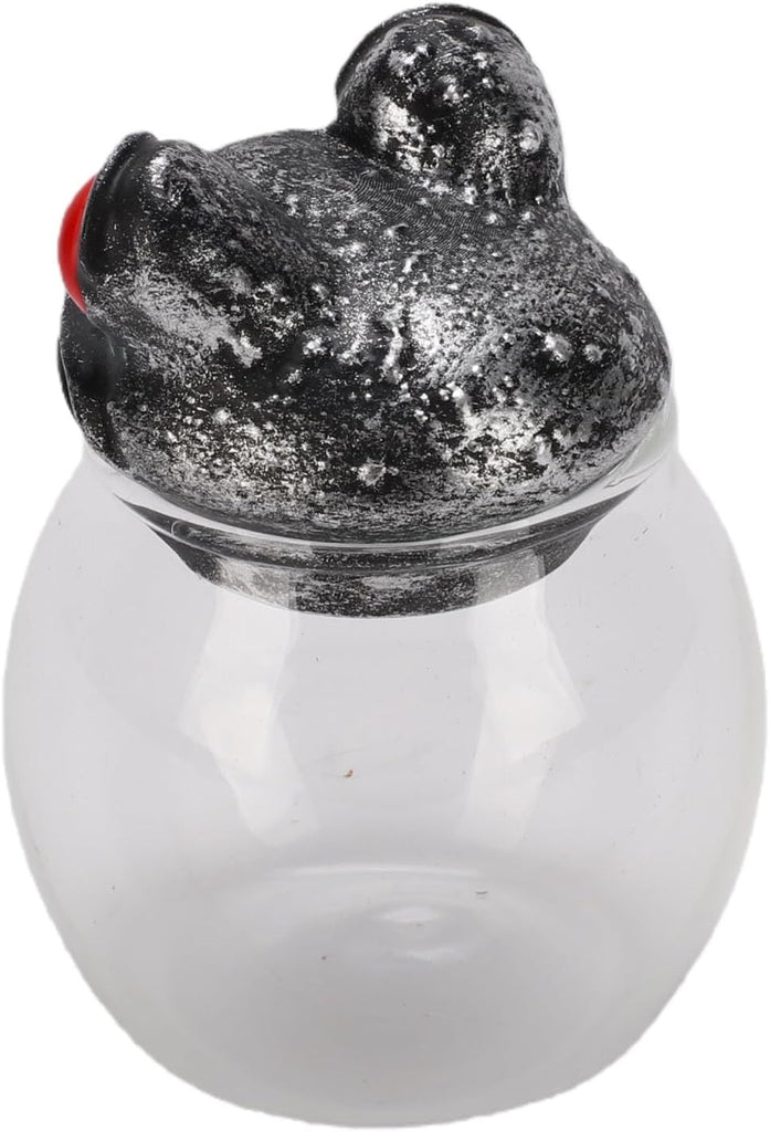Apothecary Jar Handcrafted Vintage Glass Storage Container with Lid for Tea Spices Condiments, Wide Mouth Sealed