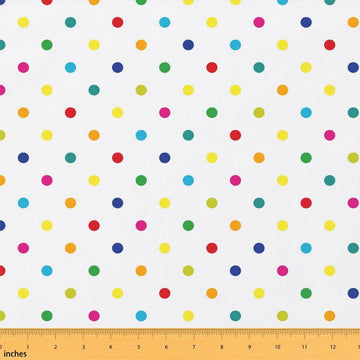 Polka Dots Soft Polyester Fabric by The Yard Colorful Dots French Style Print DIY Sewing Fabric Circles Geometric