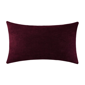 Burgundy Decorative Throw Pillow Covers Soft Chenille Comfy Long Lumbar Couch Cushion Case for Living Home Sofa Decor