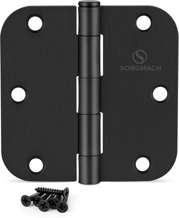 Door Hinge 3 1/2 Inch Interior Door Hinges Matte Black 3.5 Inch Interior Hinges Flat Iron Hinge 3 ½"x 3 ½" Door