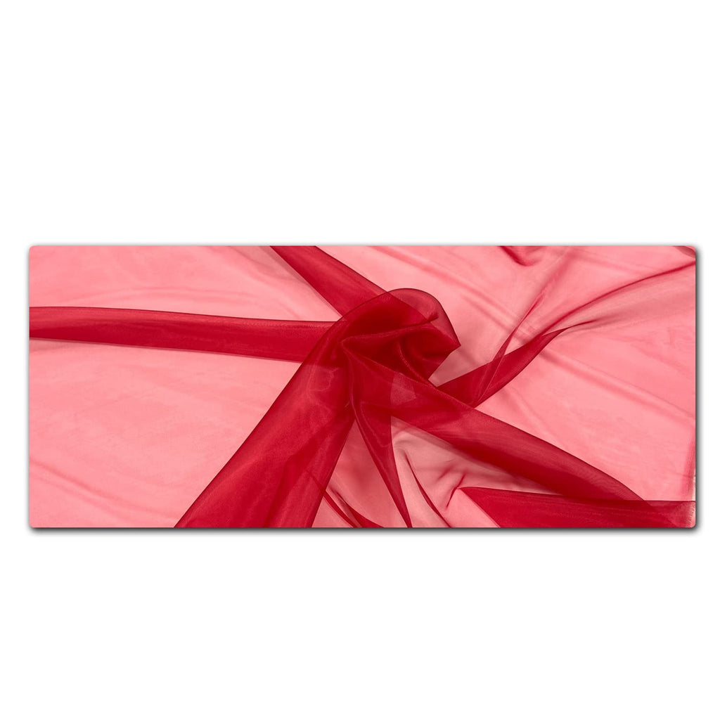 Cranberry Sheer Organza Fabric - 10 Yards - Silky, Shiny Perfect for Wedding Dresses, DIY Crafts, Party Decor, and