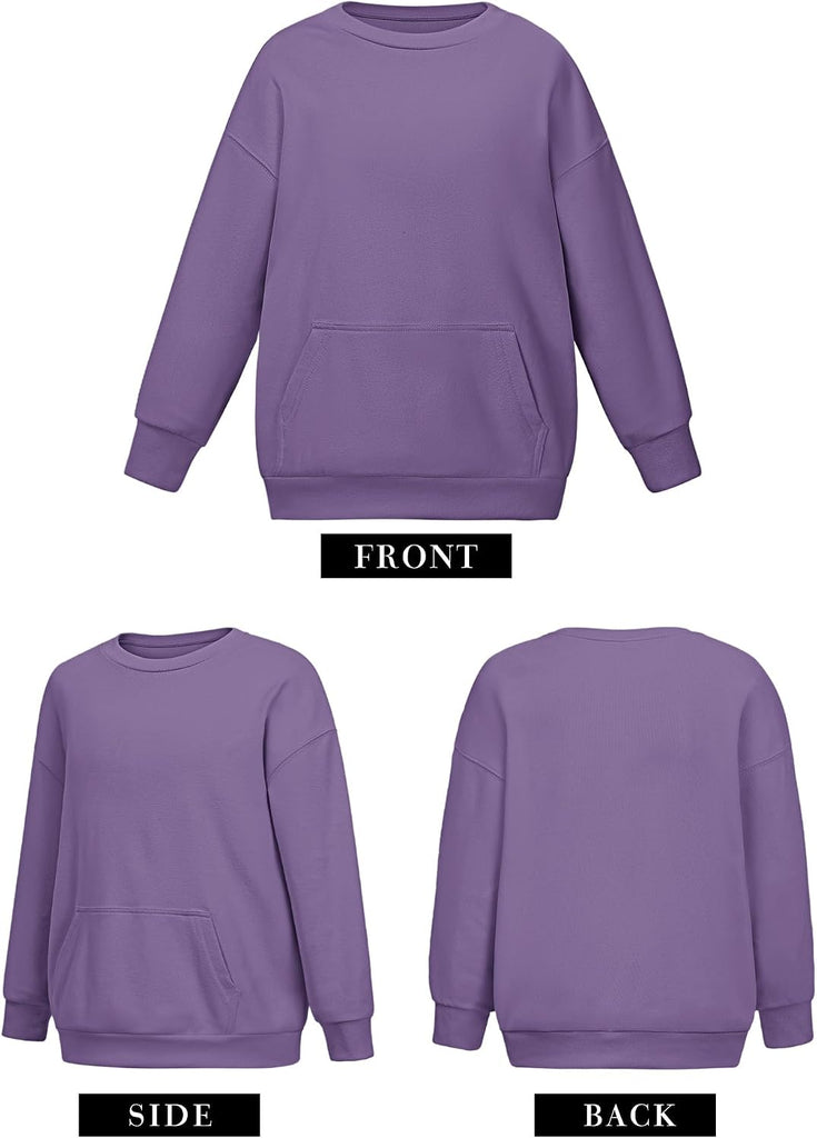 Crewneck Sweatshirts Kids Long Sleeve Tops Cute Oversized Hoodless