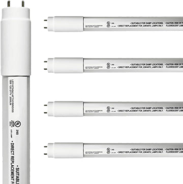 4Ft T8 LED Tube Light Bulb Type A + B Hybrid with Safe Shield Sleeve Single/Dual Ended Ballast Bypass 18W 2000 Lumen