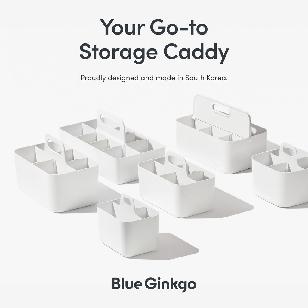 Stackable Organizer Caddy, Long, Grey, Made in Korea