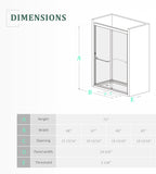 Brushed Nickel 45"-48" W x 72" H Semi-Frameless Glass Shower Door