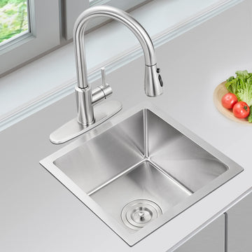 Small Drop in - 15"×15" Single Bowl Undermount Sink