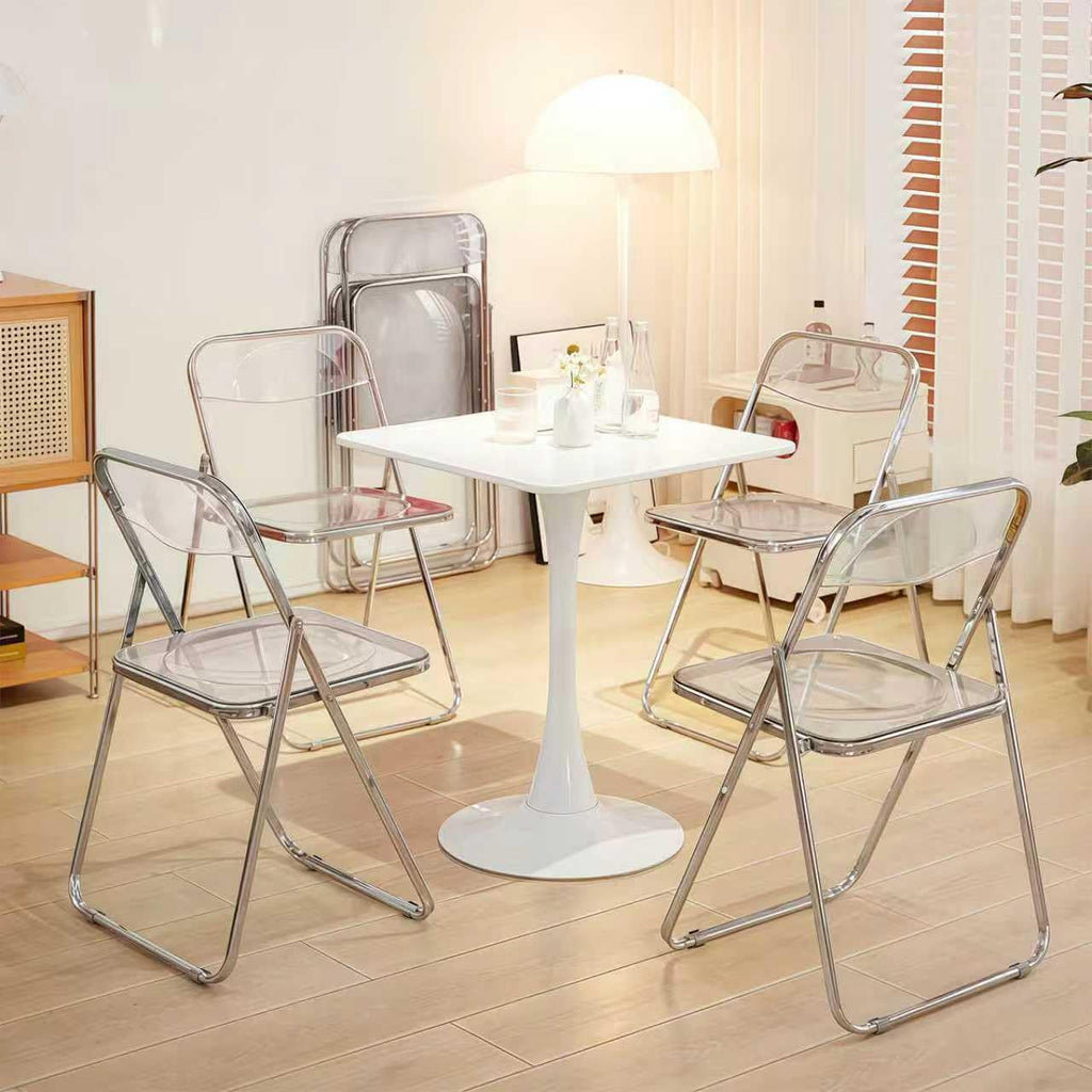 4 Pack Acrylic Folding Chair, Clear