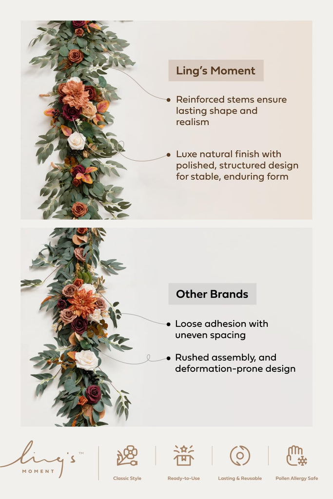 Purple Artificial Flower Garland Wedding Arch 6 FT