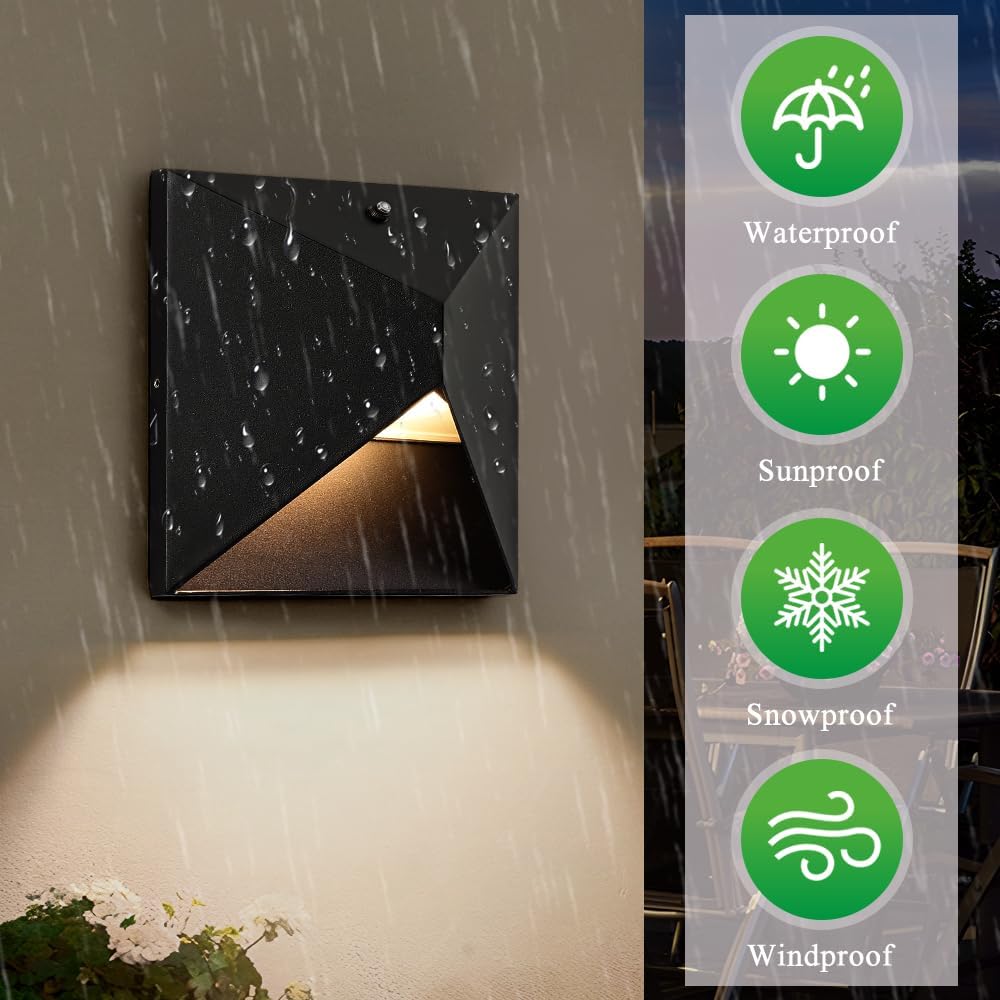 Outdoor Light Fixtures Wall Mount Dusk to Dawn, Porch Lights with 3 Lighting Mode(3000K/4000K/5000K), Waterproof