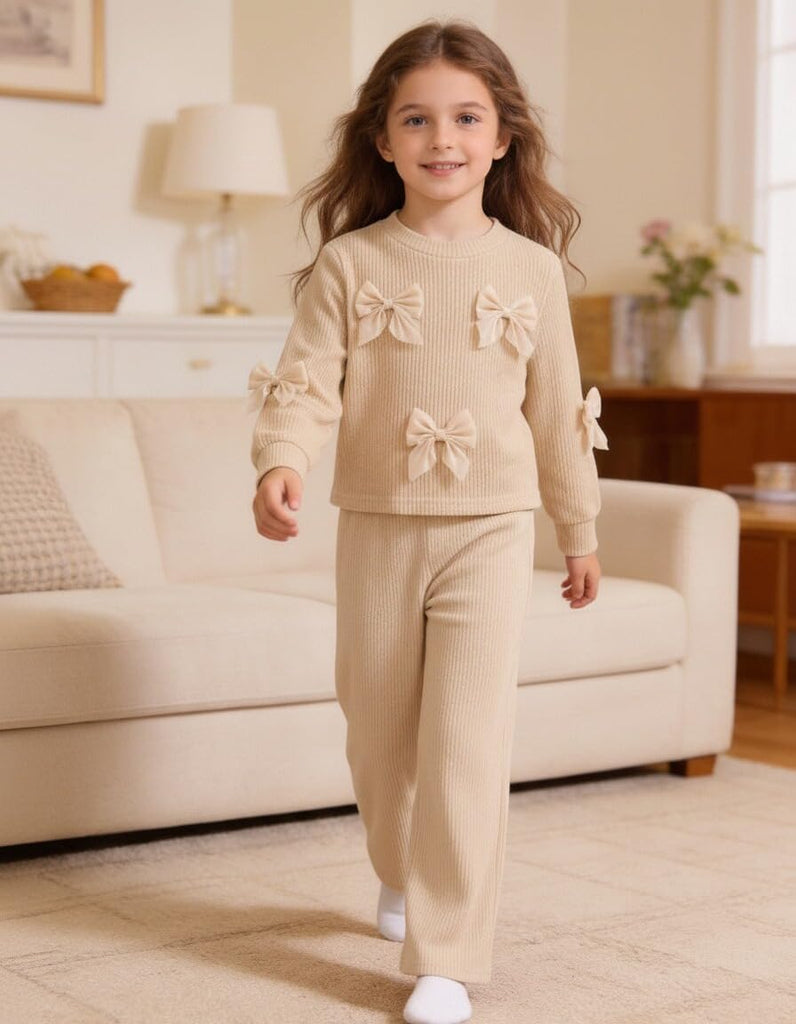 Toddler Girl Clothes 2 Piece Little Girls Bowknot Fall Outfits
