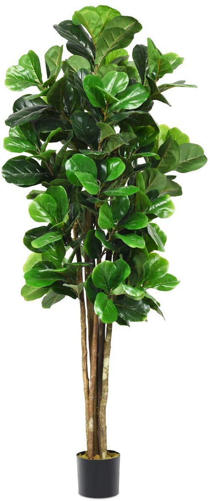 6FT Artificial Fake Fig Tree Greenery Plants Pot, Decorative Indoor & Outdoor Fiddle Leaf Trees Lobby