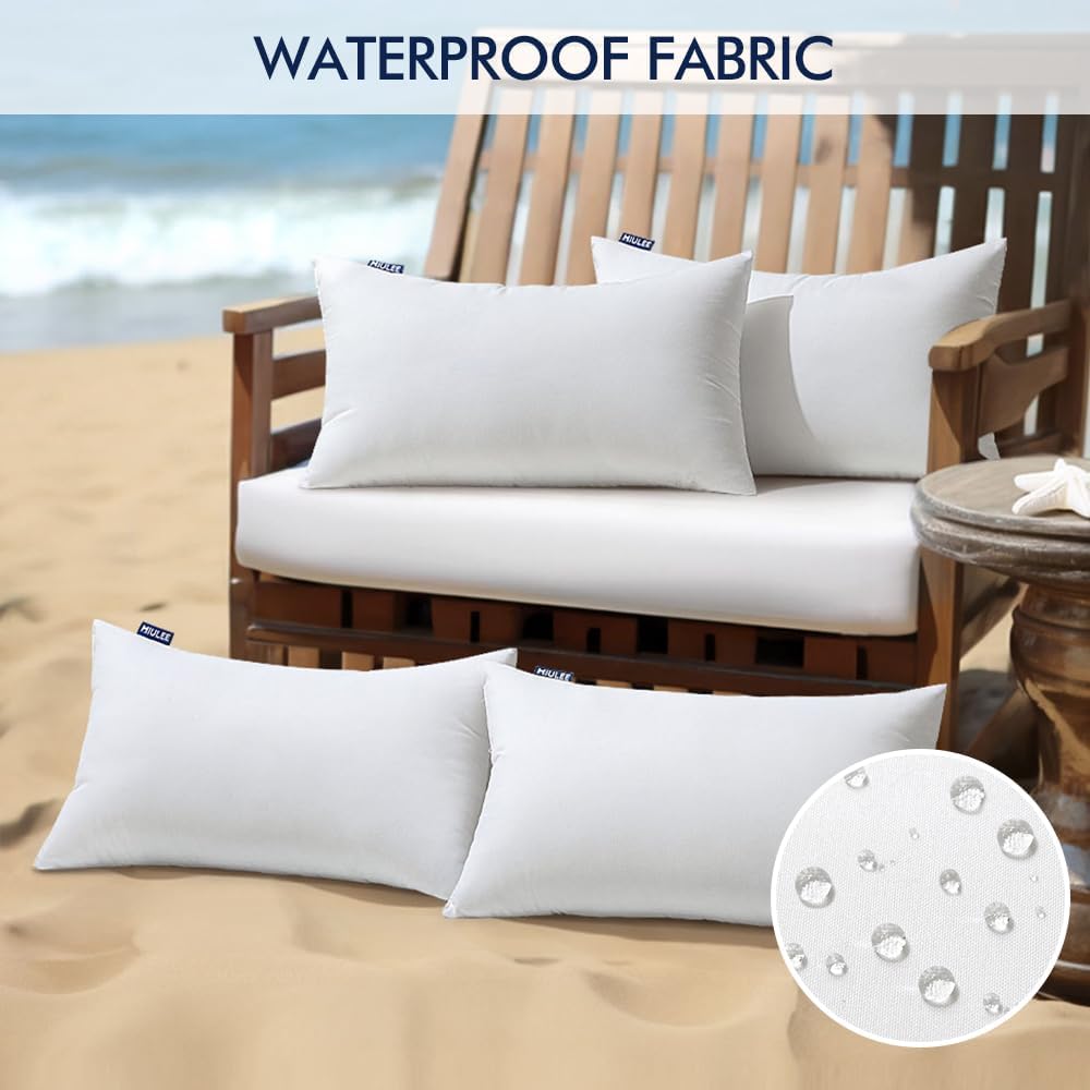 12x20 Inch Outdoor Pillow Inserts Waterproof Pillows - Set of 4