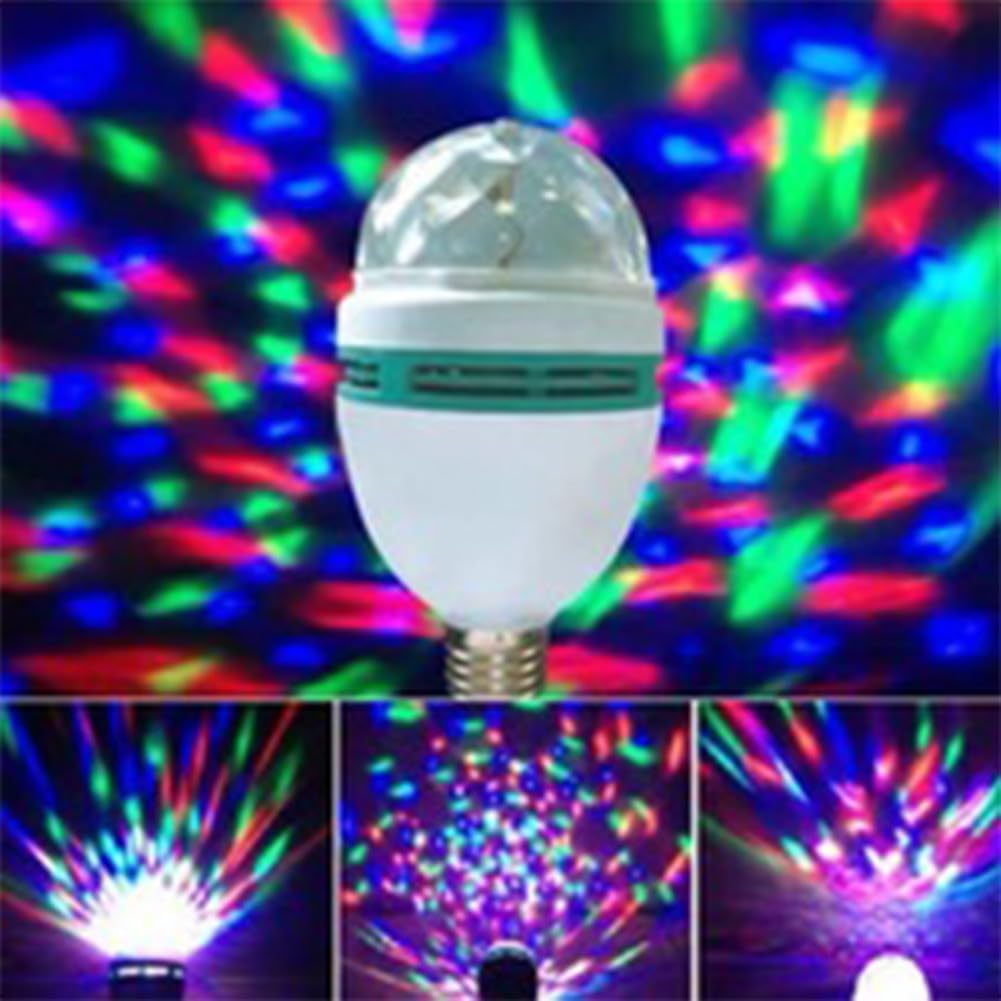 RGB Rotating LED Light Bulb B22 Disco Party Lamp
