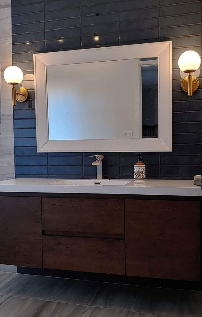 Mid-Century Modern Wall Sconce with Gold Globe Glass Set of 2