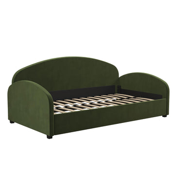 Moon Upholstered Daybed Frame, Twin, Olive Green Velvet