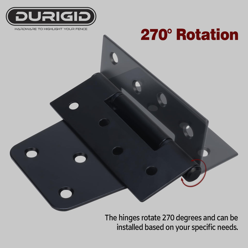 2 Pack 3-1/2 Inch Shed Door Hinges Gate Hinges, Gate Hinges Heavy Duty for Wood Fence Barn Door, Offset Screw Holes